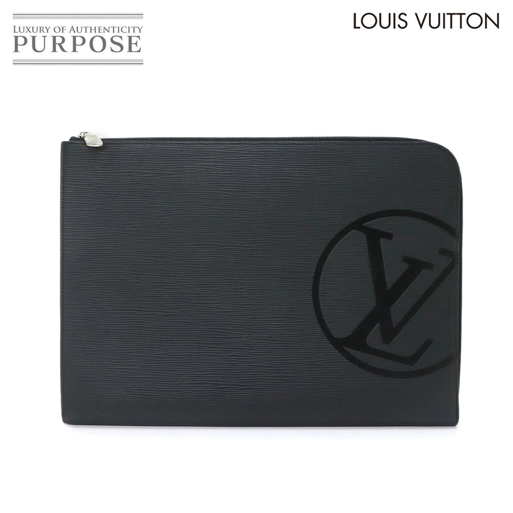 Louis Vuitton Epi Pochette Jour Clutch Bag Leather Noir Black